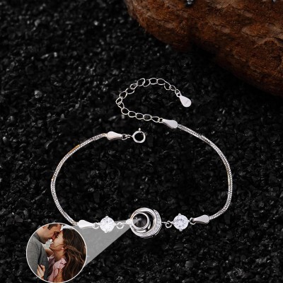 Personalised Projection Bracelet With Photo Inside For Couple Valentine's Day Gifts