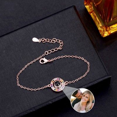 Personalised Projection Bracelet With Photo Inside For Her Valentine's Day Gifts