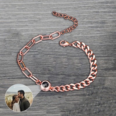 Customized Projection Bracelet With Photo Inside For Valentine's Day Gifts