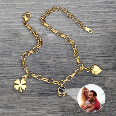 Personalised Projection Bracelet With Photo Inside For Couple Valentine's Day Gifts