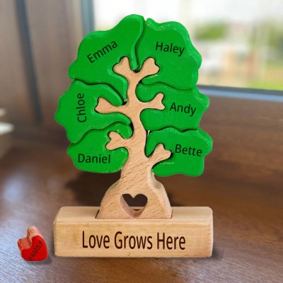 Personalised Wooden Family Tree Puzzle Home Decor For Christmas Keepsake Gift