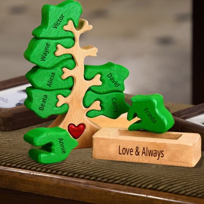 Personalised Wooden Family Tree Puzzle Home Decor For Christmas Keepsake Gift