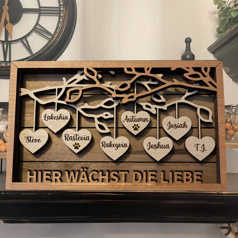 Personalisierte Hölzerne Familie Baum Zeichen für Weihnachten Familie Jahrestag Geschenk