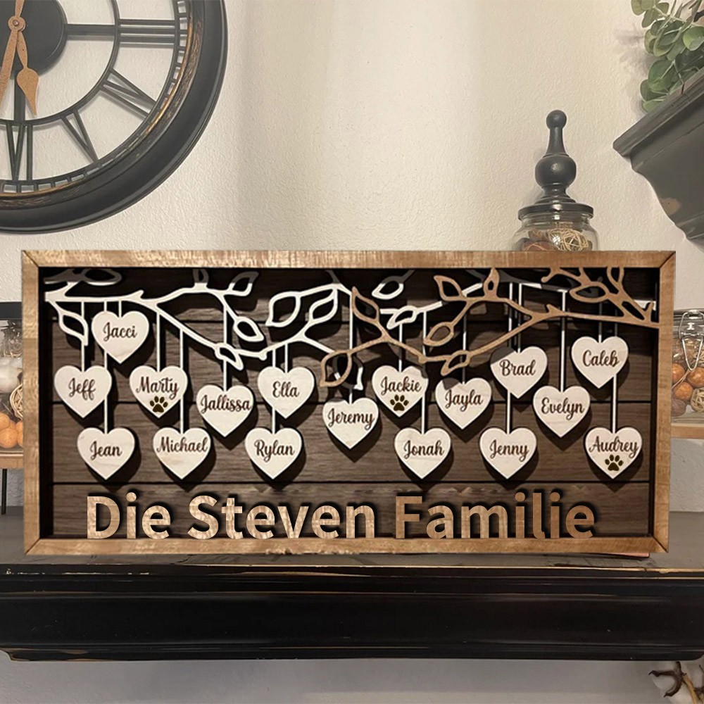 Personalisierte Hölzerne Familie Baum Zeichen für Weihnachten Familie Jahrestag Geschenk