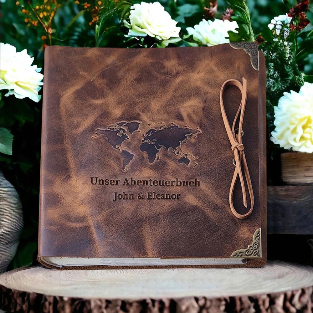 Unser Abenteuer Buch personalisiert Leder Fotoalbum für Valentinstag Jahrestag Geschenkideen