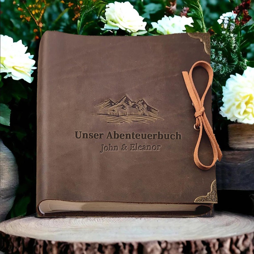 Unser Abenteuer Buch personalisiert Leder Fotoalbum für Valentinstag Jahrestag Geschenkideen