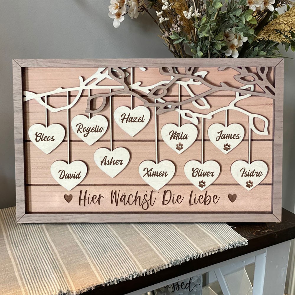 Personalisierte Hölzerne Familie Baum Zeichen für Weihnachten Familie Jahrestag Geschenk
