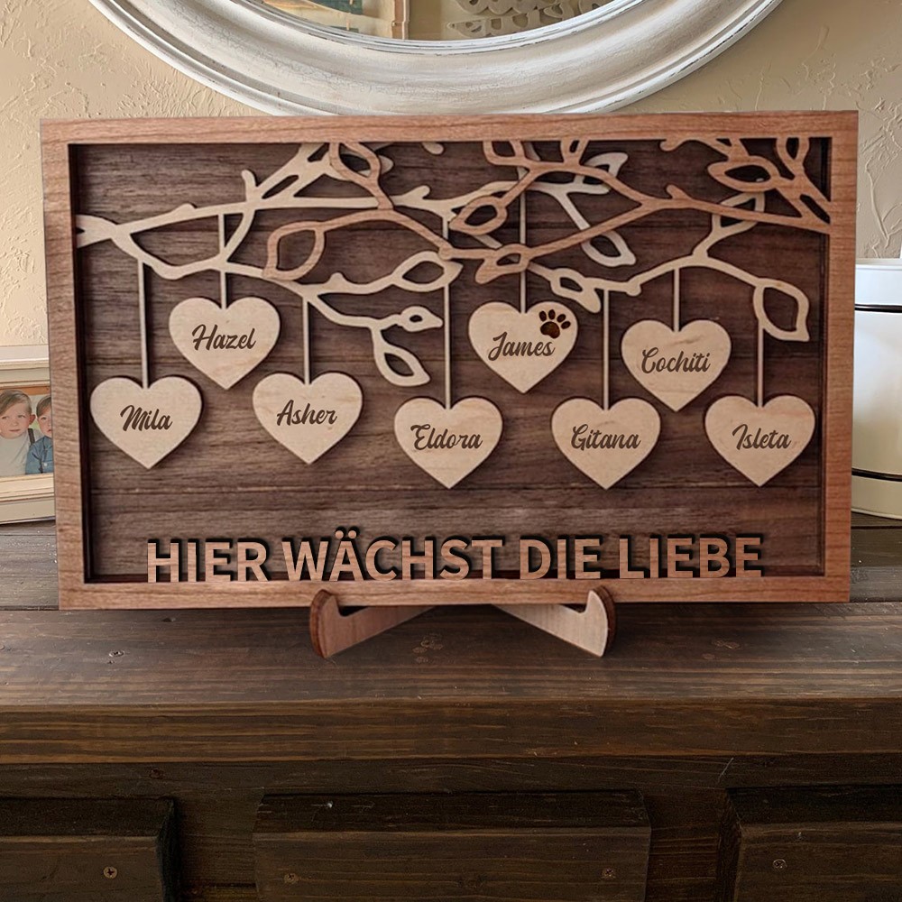 Personalisierte Hölzerne Familie Baum Zeichen für Weihnachten Familie Jahrestag Geschenk