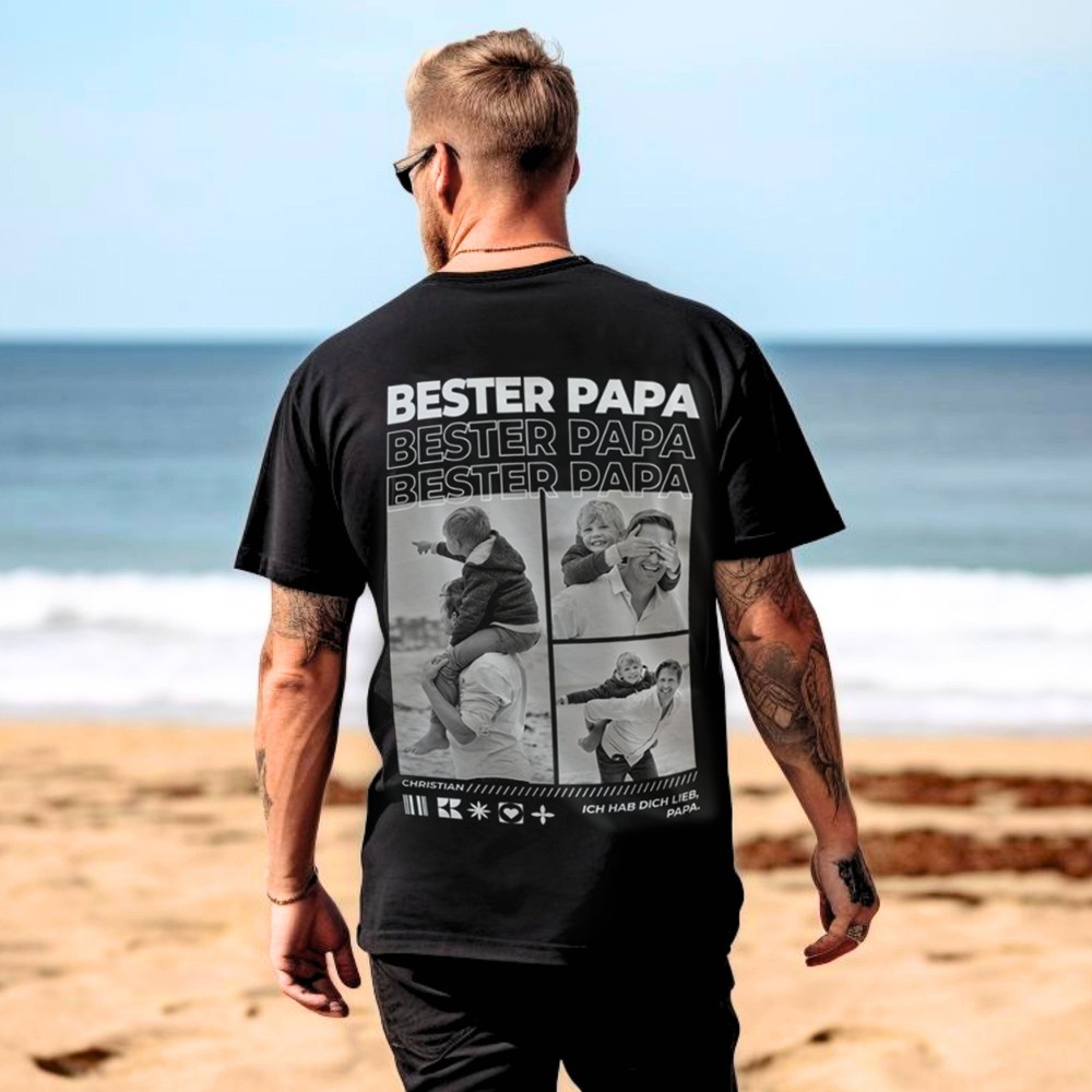 Benutzerdefinierte BESTER PAPA T-shirt Sweatshirt Hoodie mit Fotos für den Vatertag