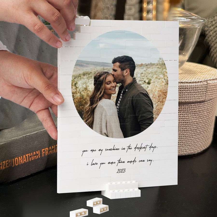 Personalisierte Foto Building Block Puzzle für Paare Valentinstag Geschenk