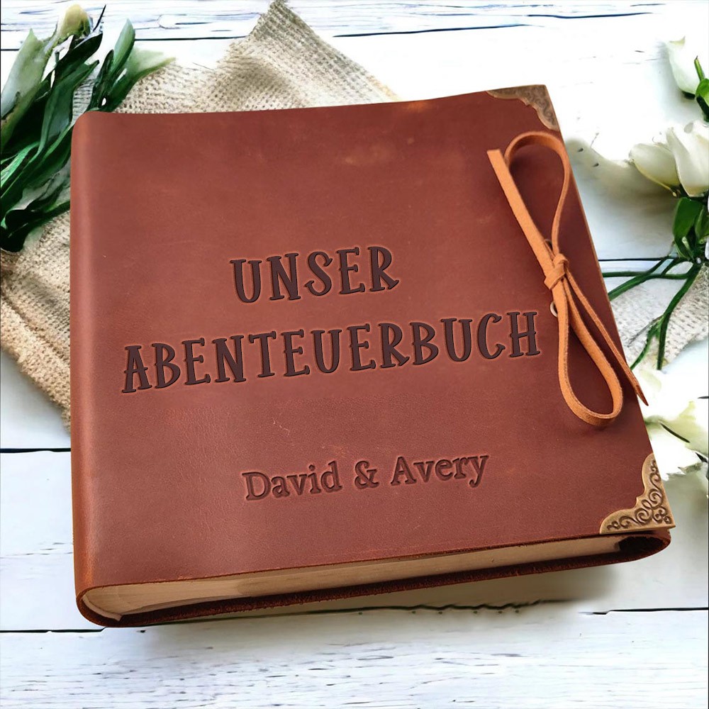 Unser Abenteuer Buch personalisiert Leder Fotoalbum für Valentinstag Jahrestag Geschenkideen