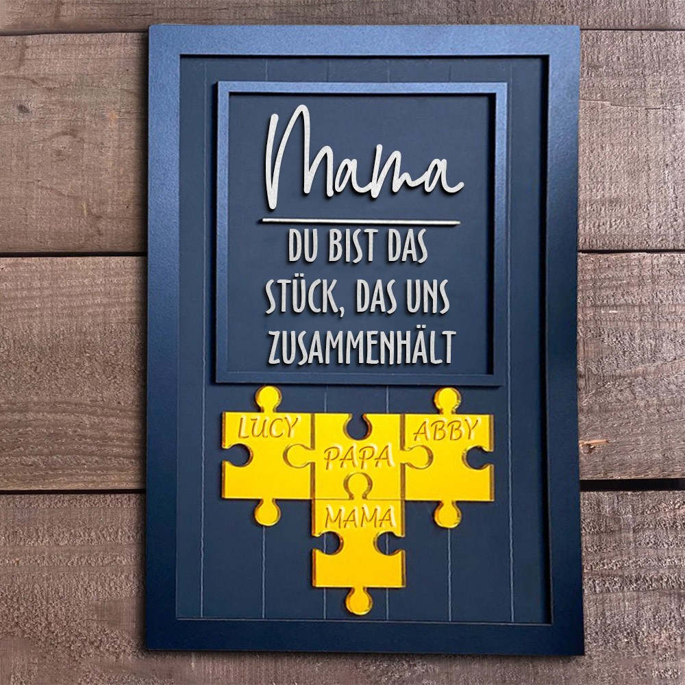 Benutzerdefinierte Mama Puzzle Zeichen mit Namen Stück Das Uns Zusammen für Muttertag Geschenk Hält