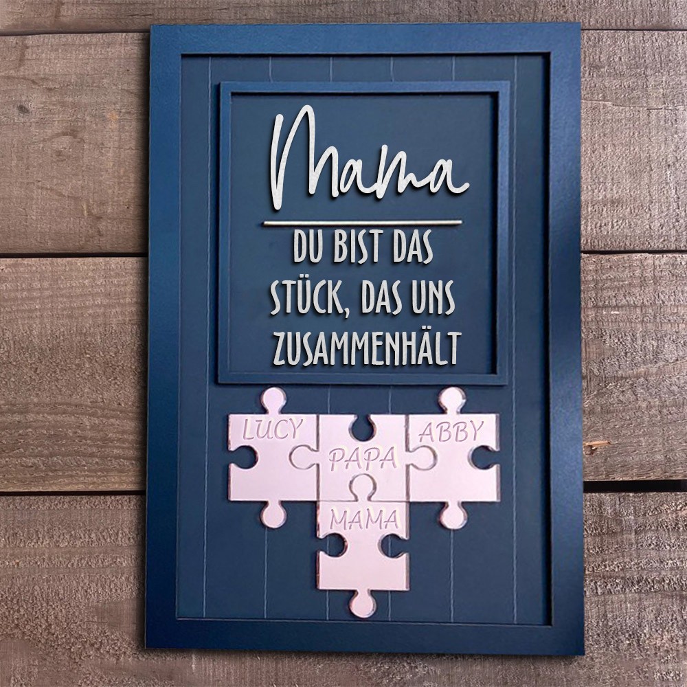 Benutzerdefinierte Mama Puzzle Zeichen mit Namen Stück Das Uns Zusammen für Muttertag Geschenk Hält