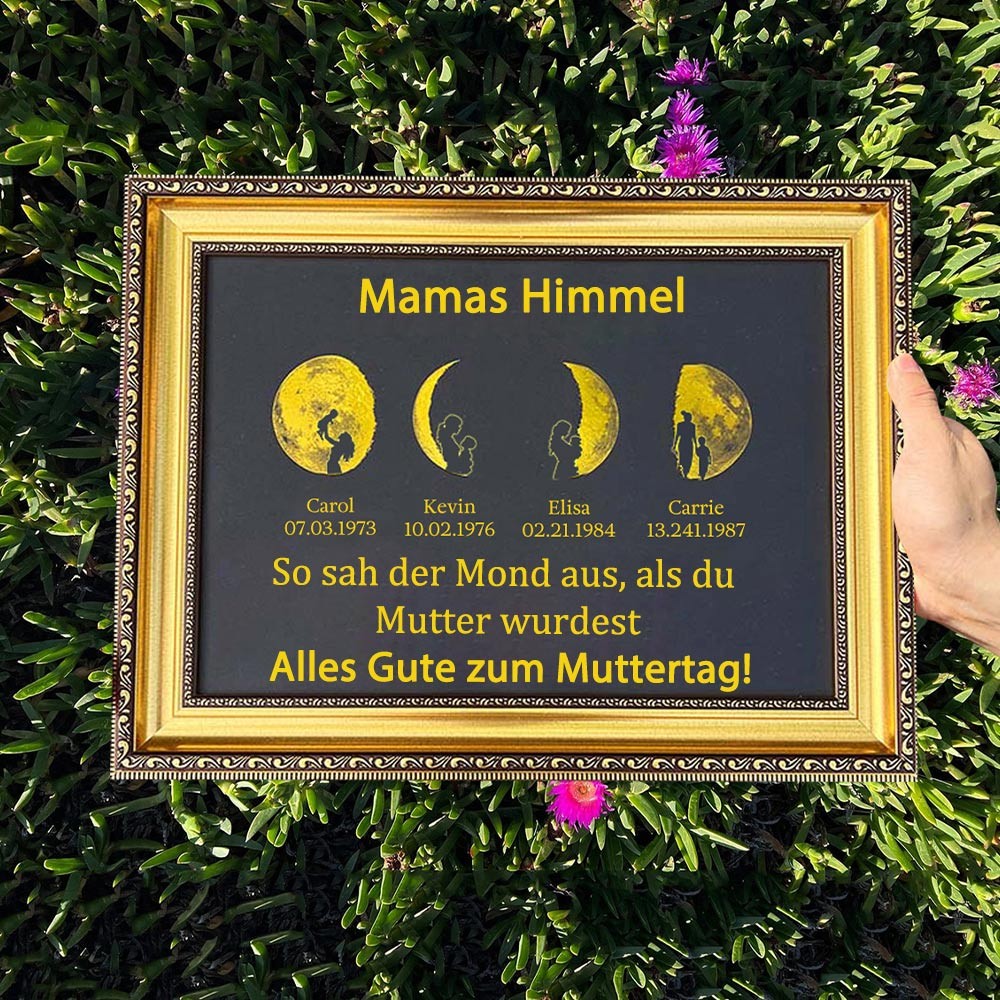 Benutzerdefinierte Mama's Sky Mondphase Kunstrahmen für Muttertag Geschenk