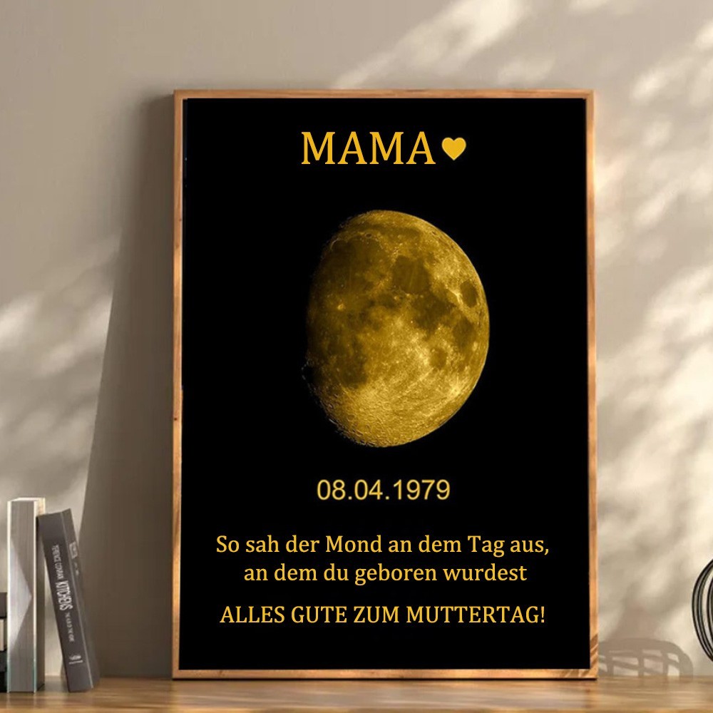 Benutzerdefinierte Mondphase Kunstrahmen für Mama Oma Muttertag Geschenk