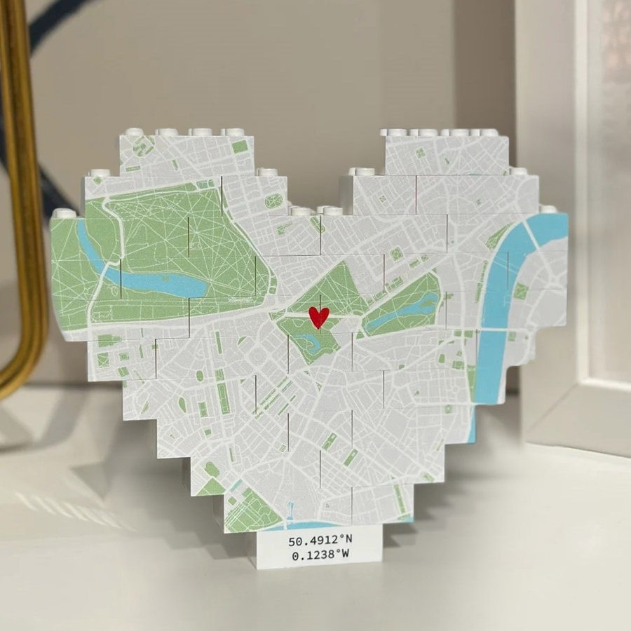 Personalisierte Karte Herz Foto Building Block Puzzle für Paare Valentinstag Jahrestag neues Zuhause Geschenk