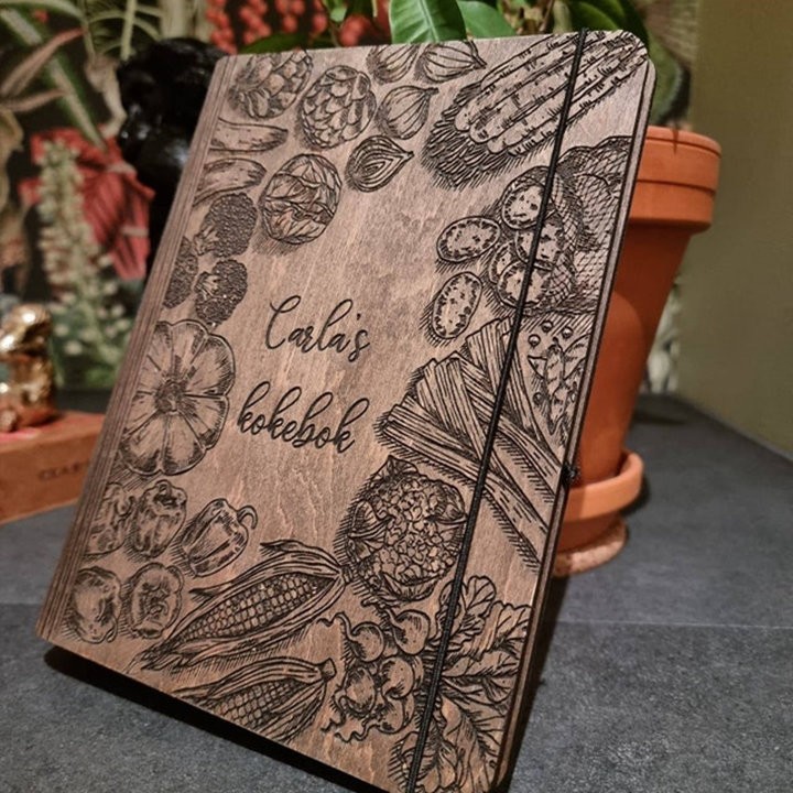 Personalisiertes Holz Rezept Buch Blank Binder Kochbuch für Mama Oma Familie Weihnachten Jahrestag Geschenk