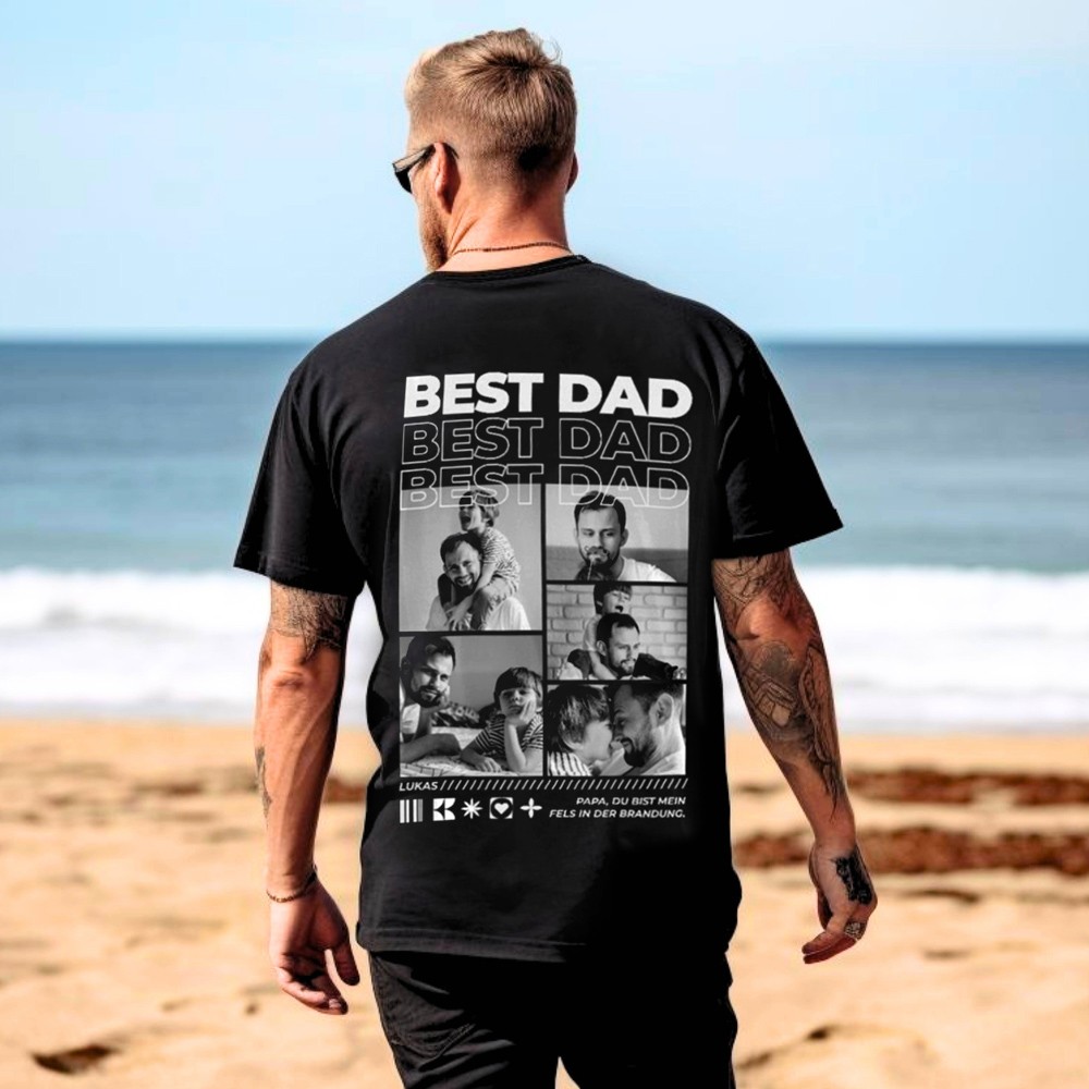Benutzerdefinierte BESTER DAD T-shirt Sweatshirt Hoodie mit Fotos für den Vatertag