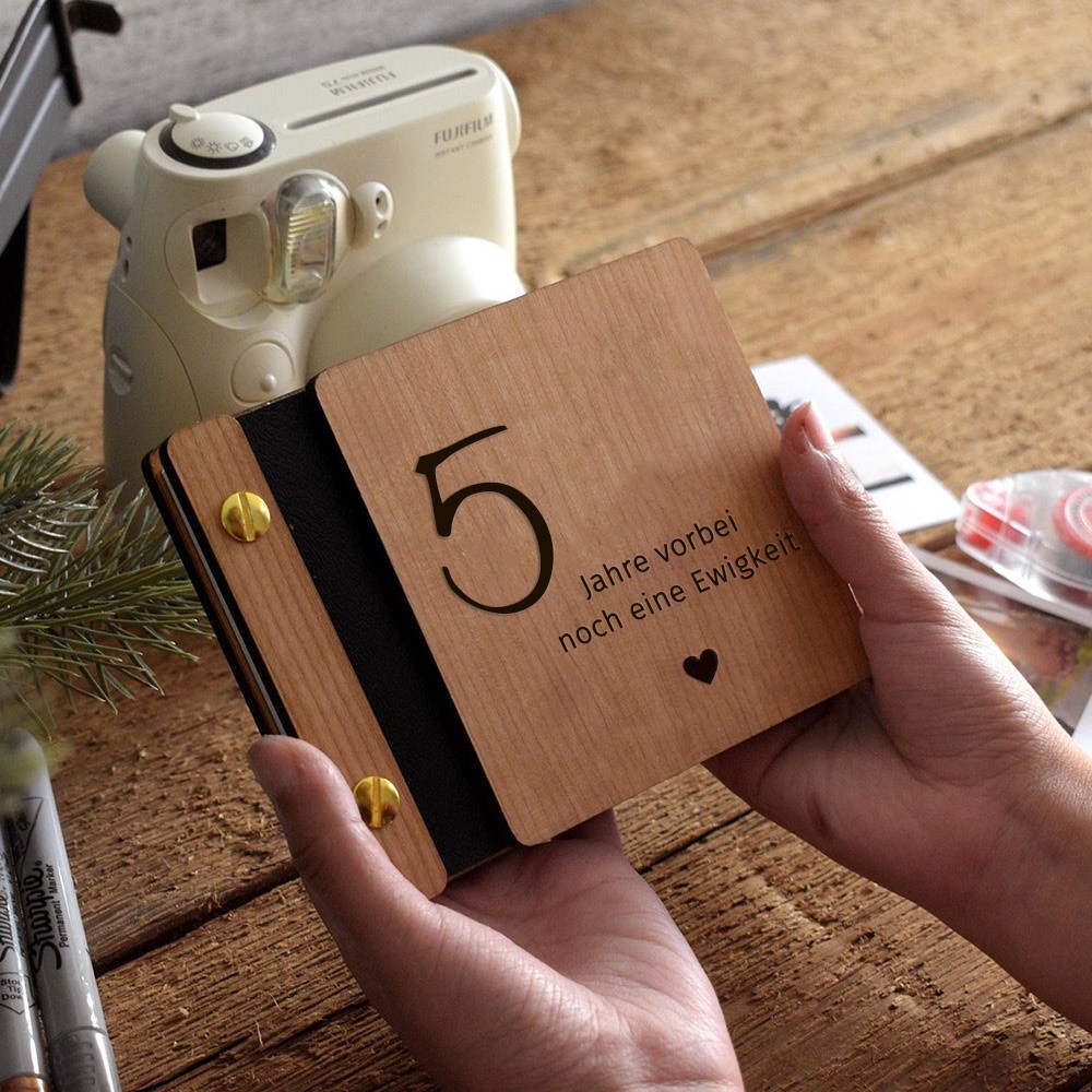 Unsere hölzerne Abenteuer Buch personalisierte Leder Fotoalbum für Valentinstag Jahrestag Geschenkideen