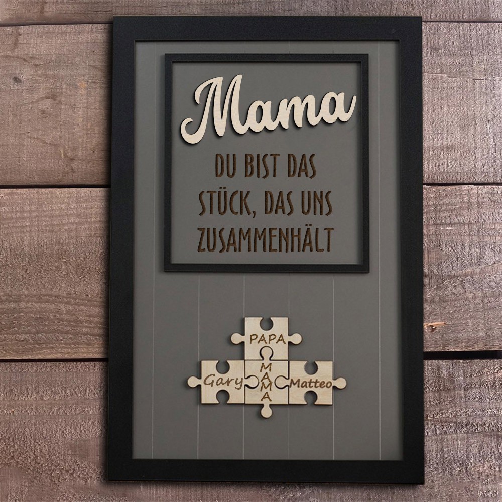 Personalisierte Mama Puzzle Zeichen Einzigartige Holz Zeichen für Muttertag Geschenk