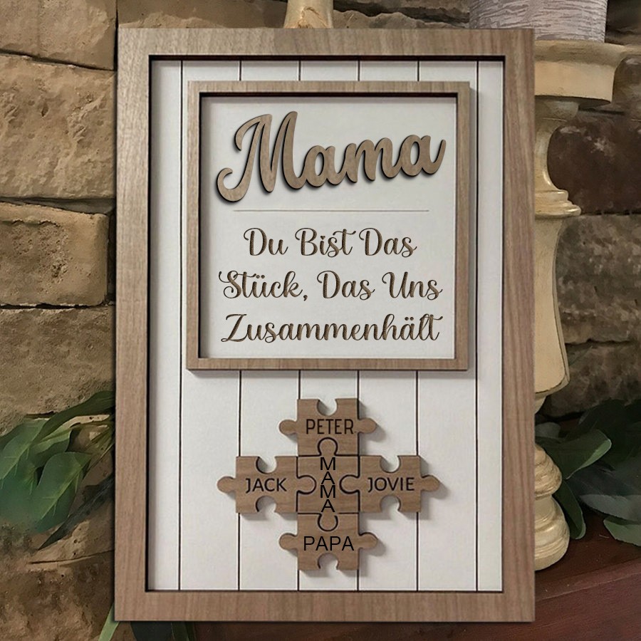 Personalisierte Mama Puzzle Zeichen Einzigartige Holz Zeichen für Muttertag Geschenk