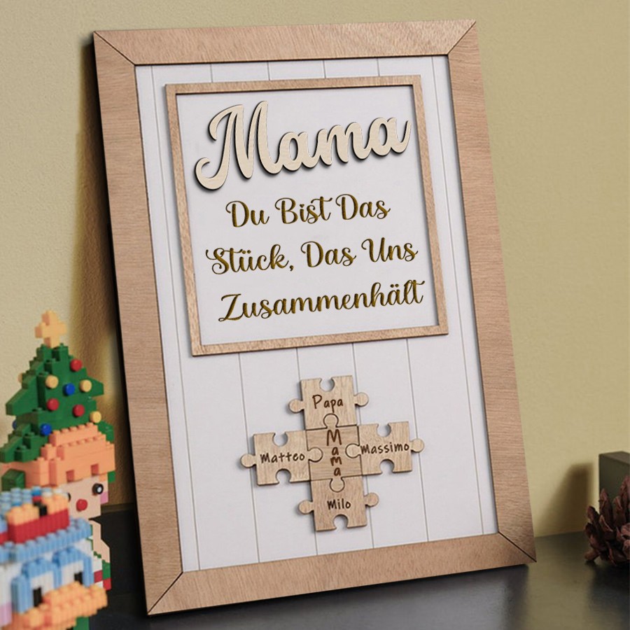 Personalisierte Mama Puzzle Zeichen Einzigartige Holz Zeichen für Muttertag Geschenk