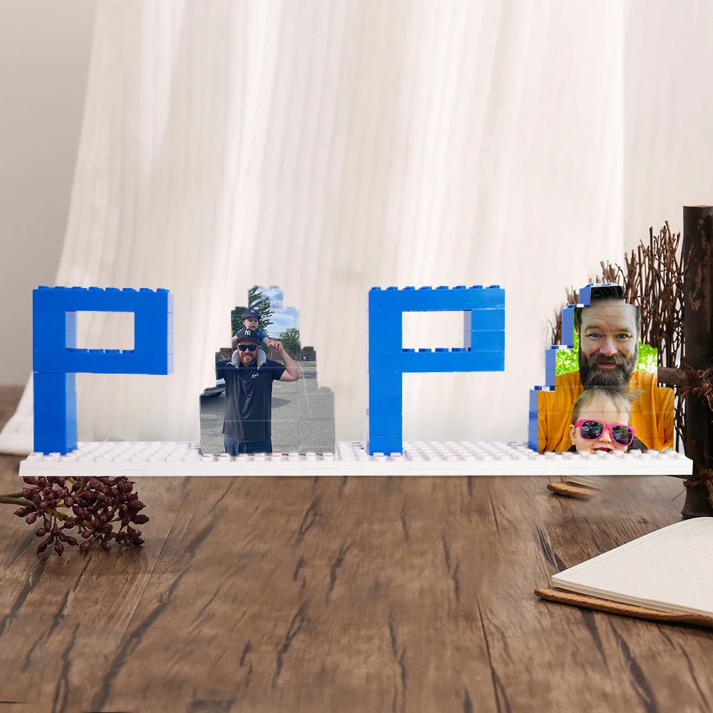 Personalisierte Foto-Baustein-Puzzle für Papa Vatertag Geschenk