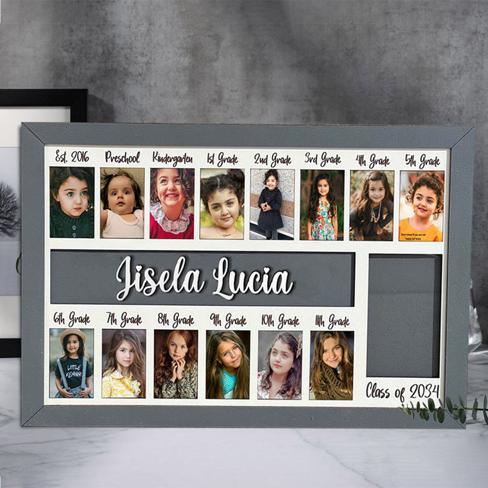 Personalisierte 3D K-12 Schuljahre Fotorahmen Display zurück zu Schule Geschenke