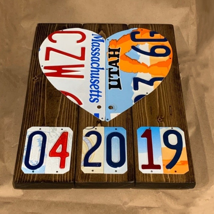 Personalisierte Paar Nummernschild Zeichen für Jahrestag Valentinstag Geschenk