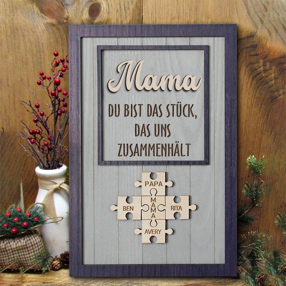 Personalisierte Mama Puzzle Zeichen Einzigartige Holz Zeichen für Muttertag Geschenk