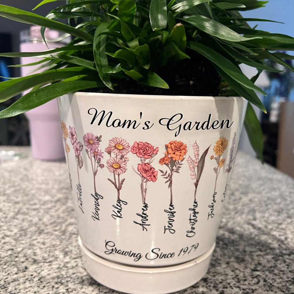 Personalisierte Mama's Garten Geburt Blumentopf mit Kindern Name für Weihnachten Geschenkideen
