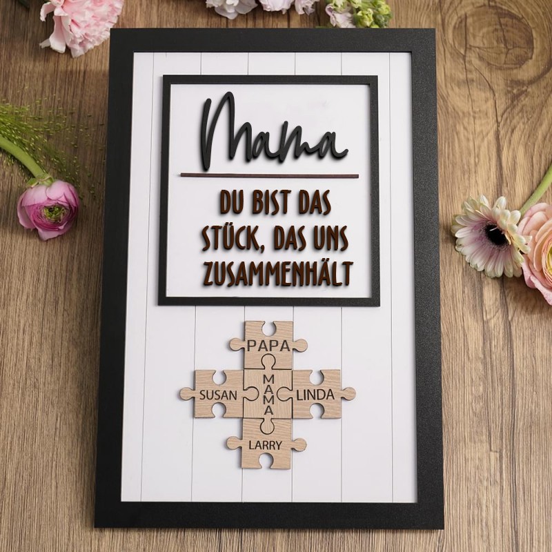 Personalisierte Mama Puzzle Zeichen einzigartige Holzschild für Muttertag Weihnachtsgeschenk