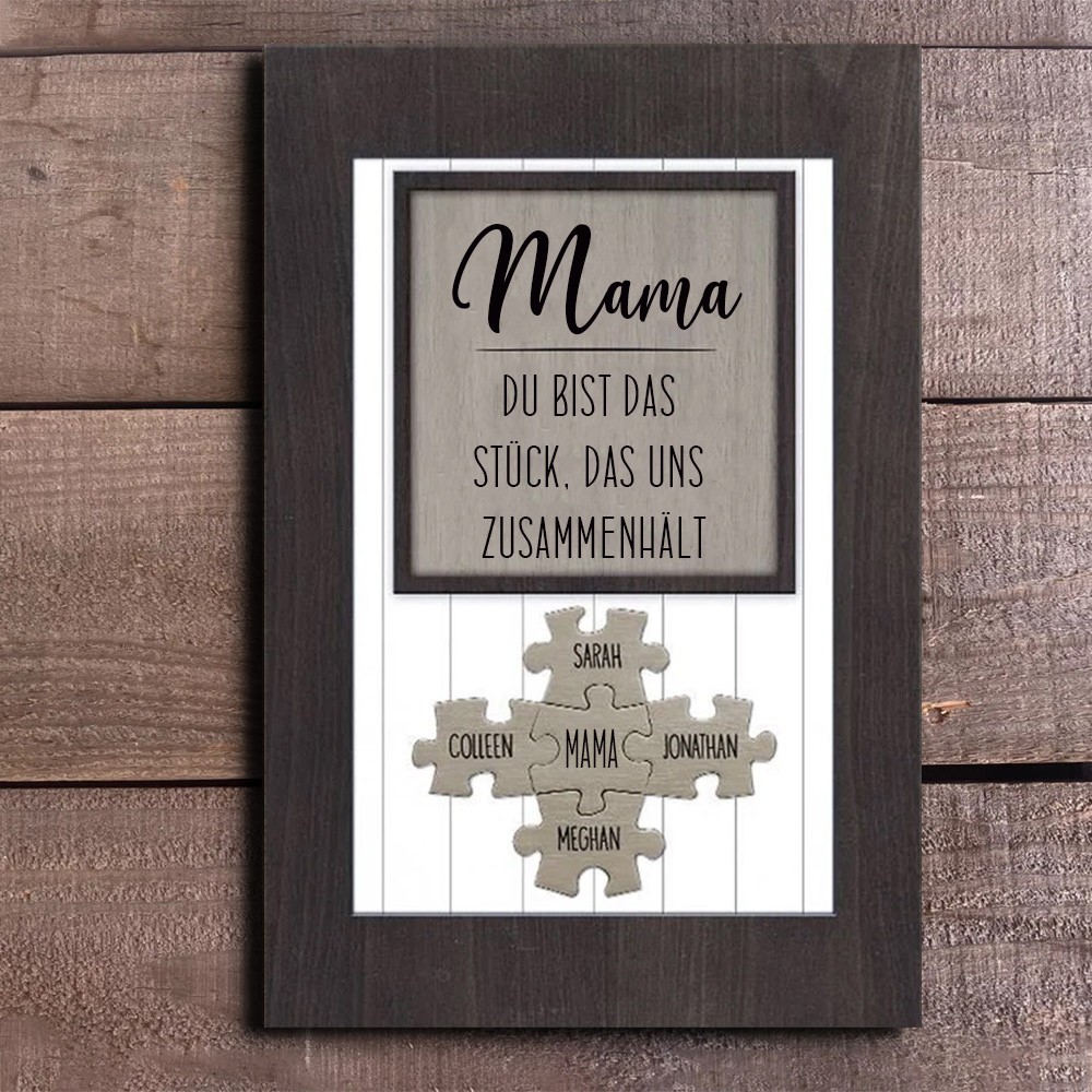 Personalisierte Mama Puzzle Zeichen Einzigartige Holz Zeichen für Muttertag Geschenk