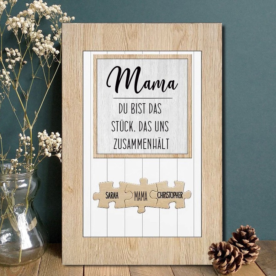 Personalisierte Mama Puzzle Zeichen Einzigartige Holz Zeichen für Muttertag Geschenk