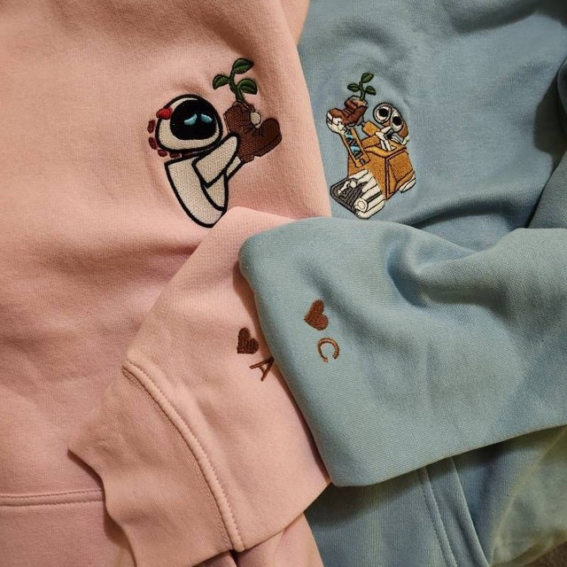 Personalisierte Gestickte Paar Lovely Zeichen Hoodie für Valentinstag Geschenk