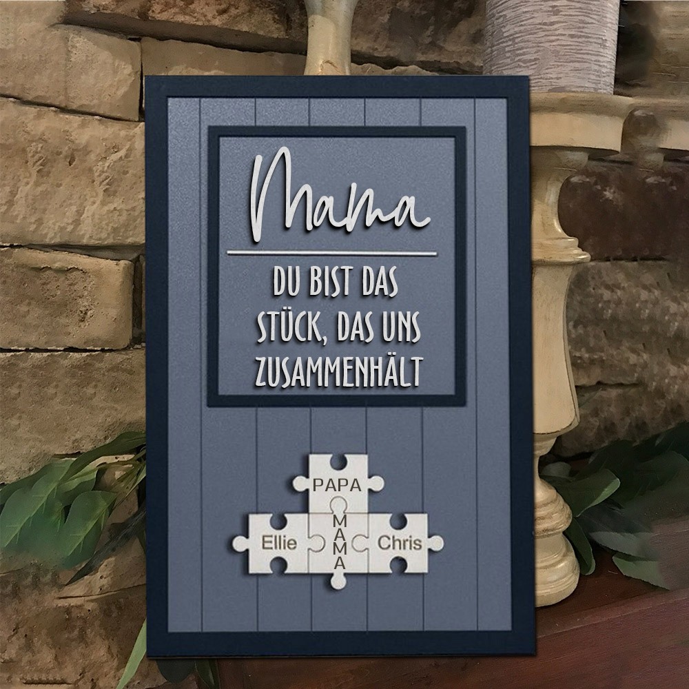 Benutzerdefinierte Mama Puzzle Zeichen mit Namen Stück, das uns zusammen für Muttertag Geschenkideen hält