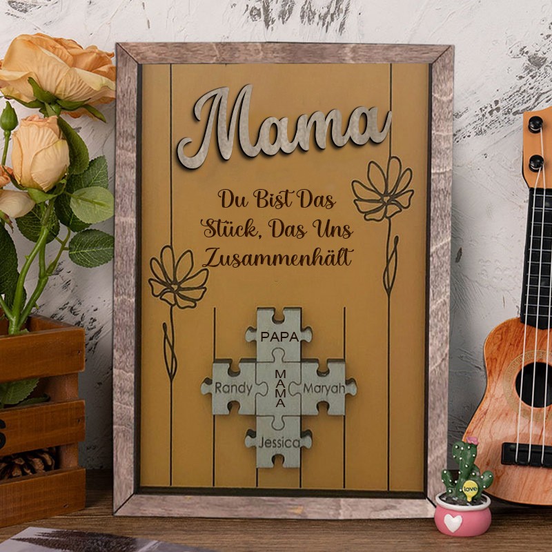 Personalisierte Mama Puzzle Zeichen Einzigartige Holz Zeichen für Muttertag Geschenk