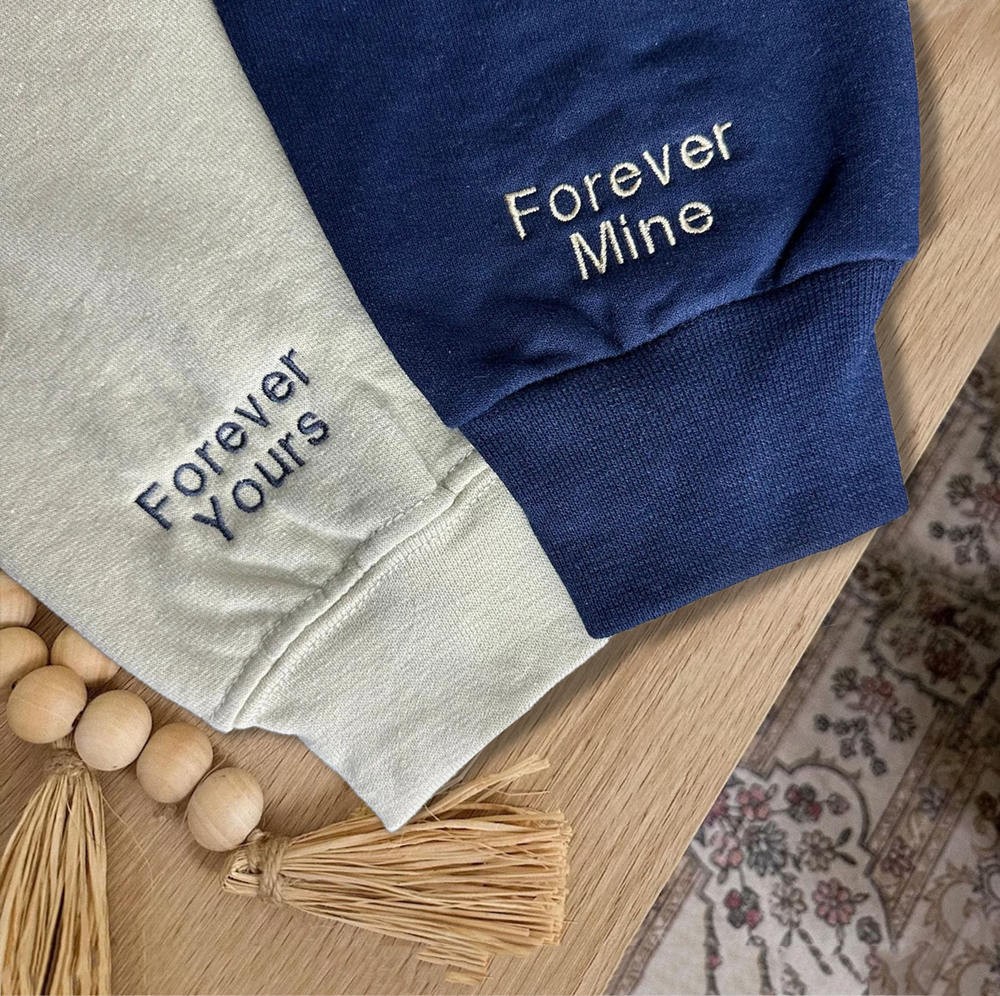 Benutzerdefinierte Bestickte Sweatshirt Matching seine und ihre Jahrestag Valentinstag Geschenk für ein Paar