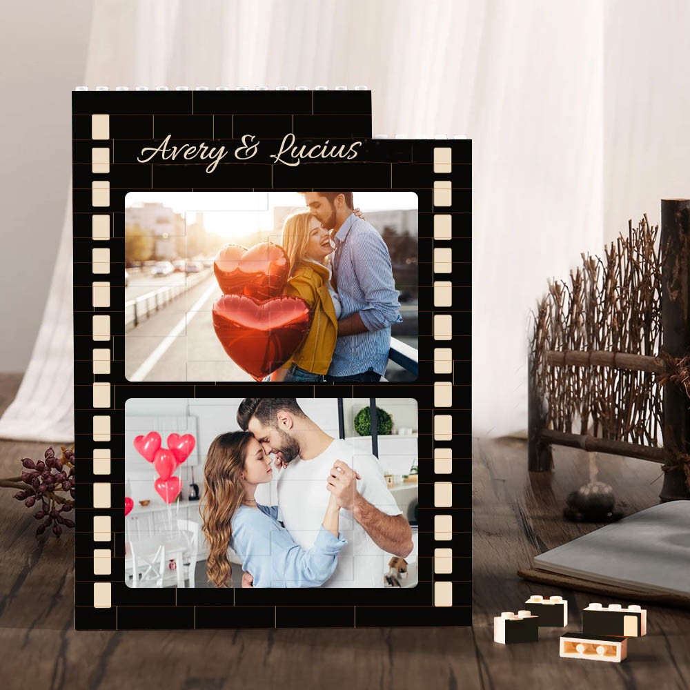 Personalisierte Film Foto Building Block Puzzle für Paare Valentinstag Geschenk