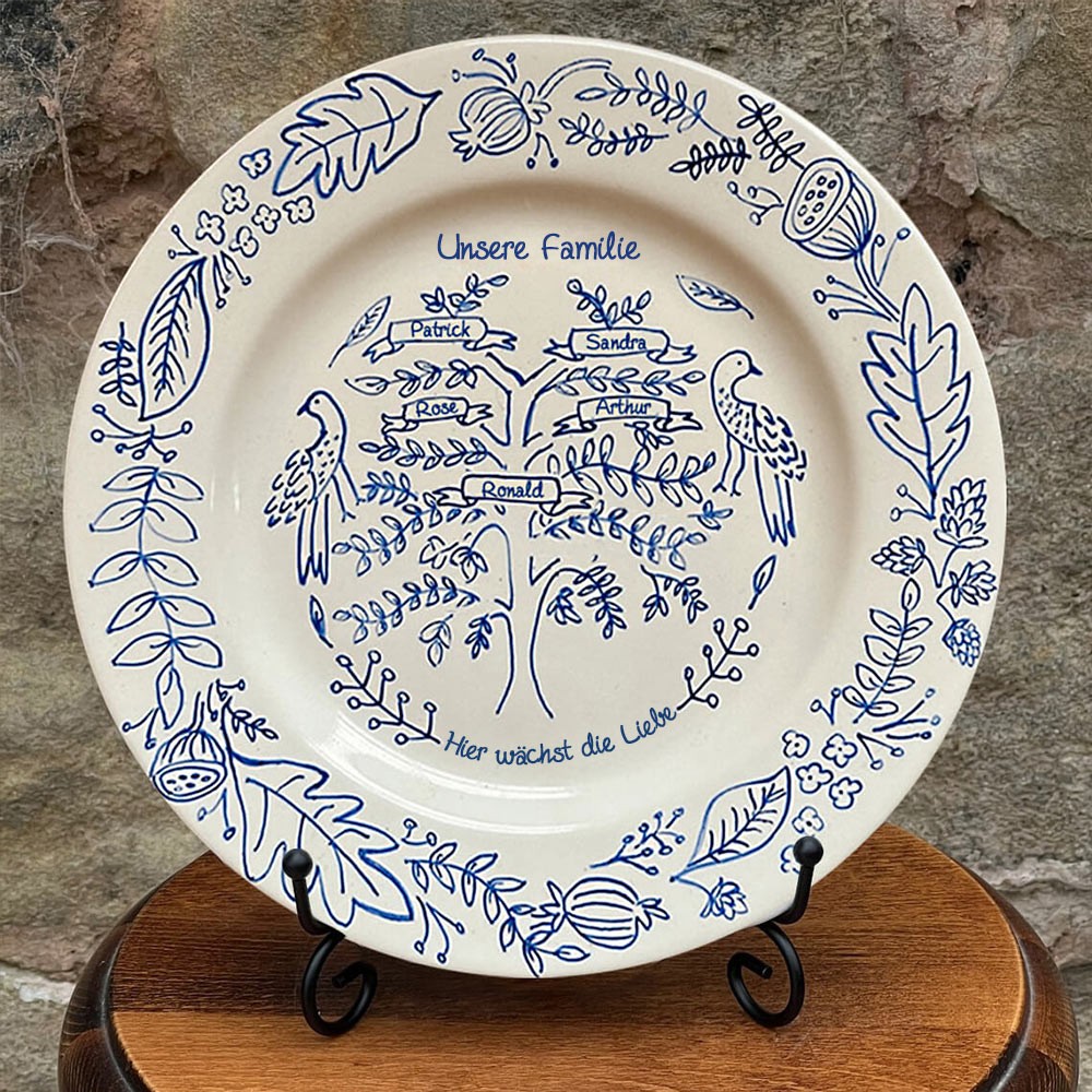 Personalisierte Familie Baum Platte mit Kindern Namen für Weihnachten Mama Oma Geschenk
