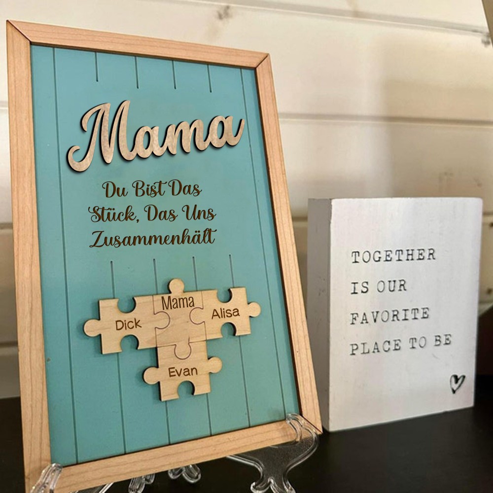 Personalisierte Mama Puzzle Zeichen Einzigartige Holz Zeichen für Muttertag Geschenk