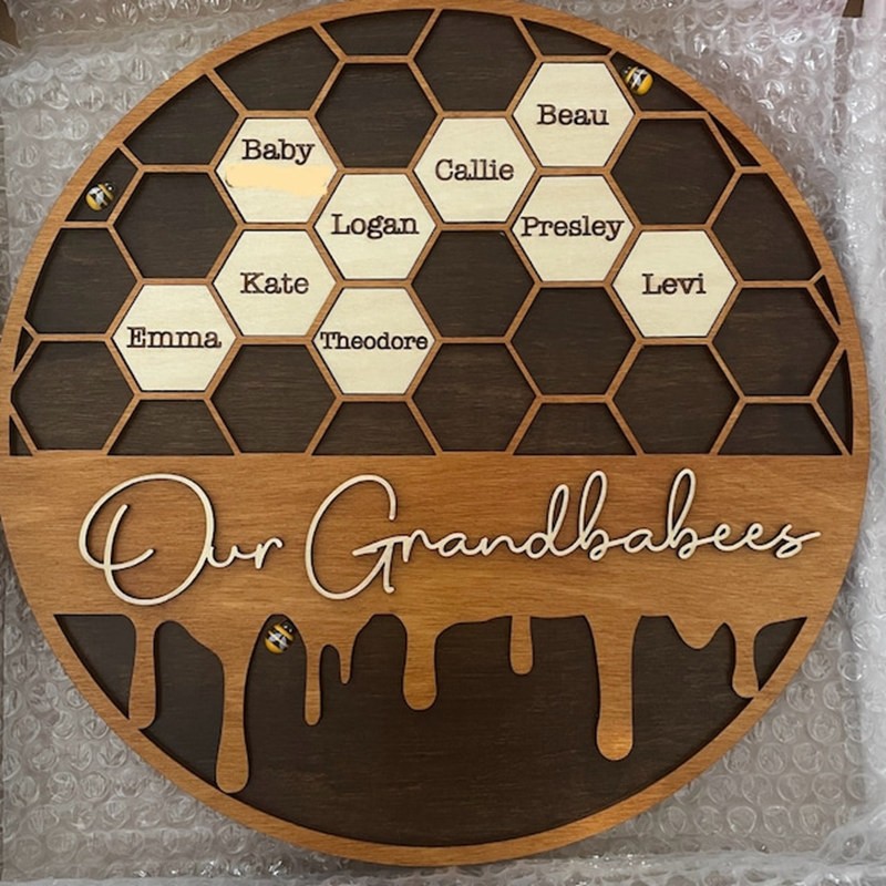Personalisierte Unsere Grandbabees Zeichen Bee Hive Familie für Weihnachtsgeschenk