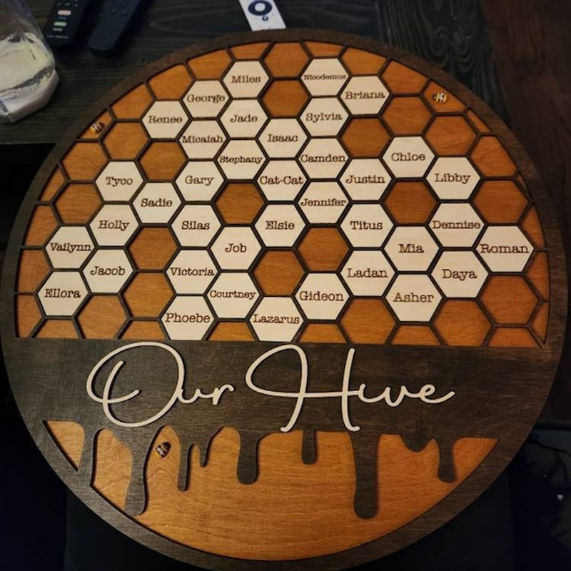 Personalisierte Bienenstock Familie hölzerne Zeichen für Oma Mama Weihnachtsgeschenk