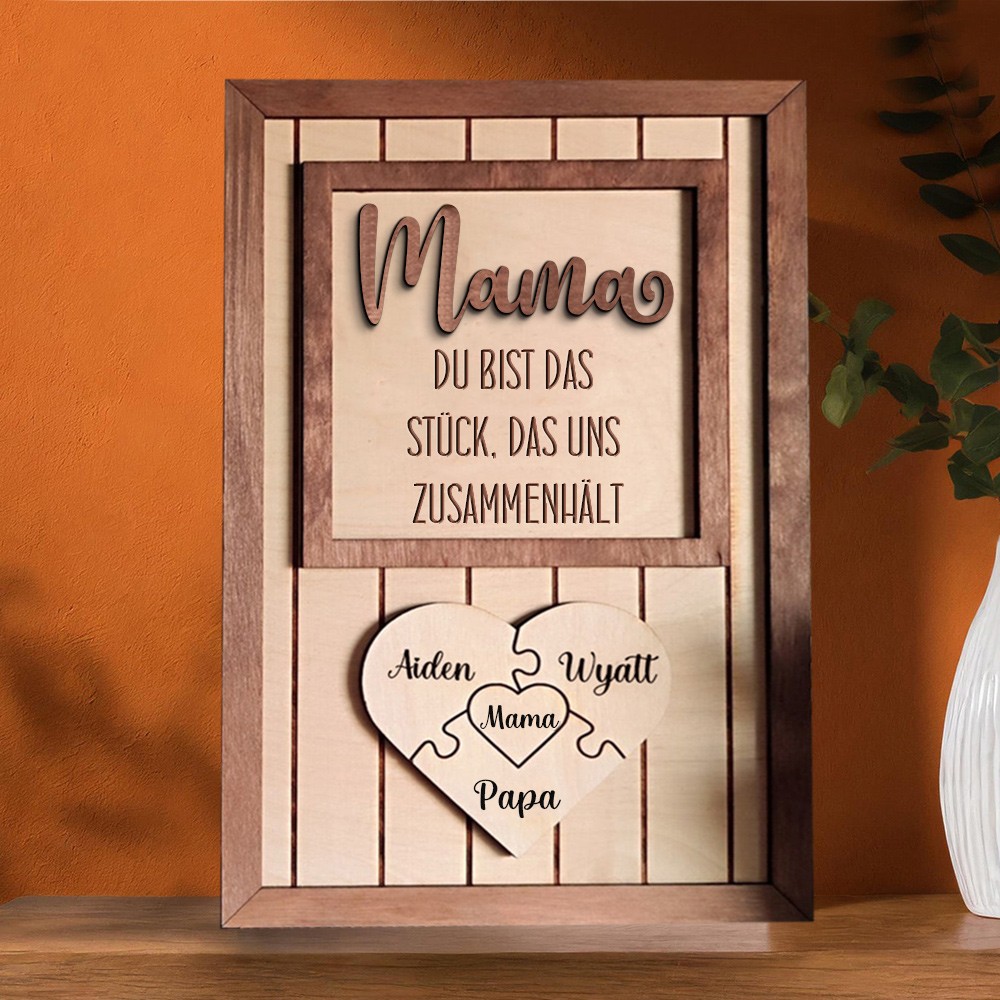 Benutzerdefinierte Mama Puzzle Zeichen mit Namen Stück Das Uns Zusammen für Muttertag Geschenk Hält