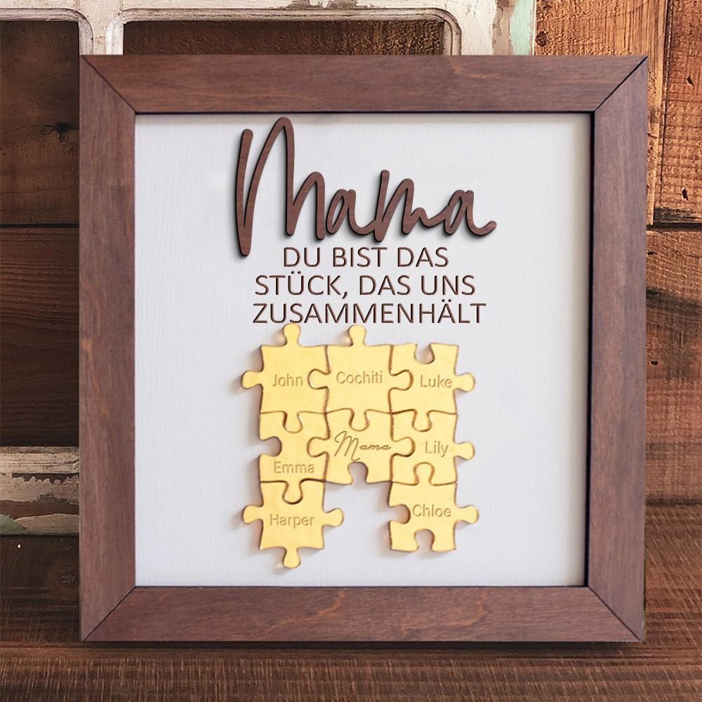 Personalisierte Mama Puzzle Zeichen einzigartige Holz Zeichen für Oma Mama Muttertag Geschenk