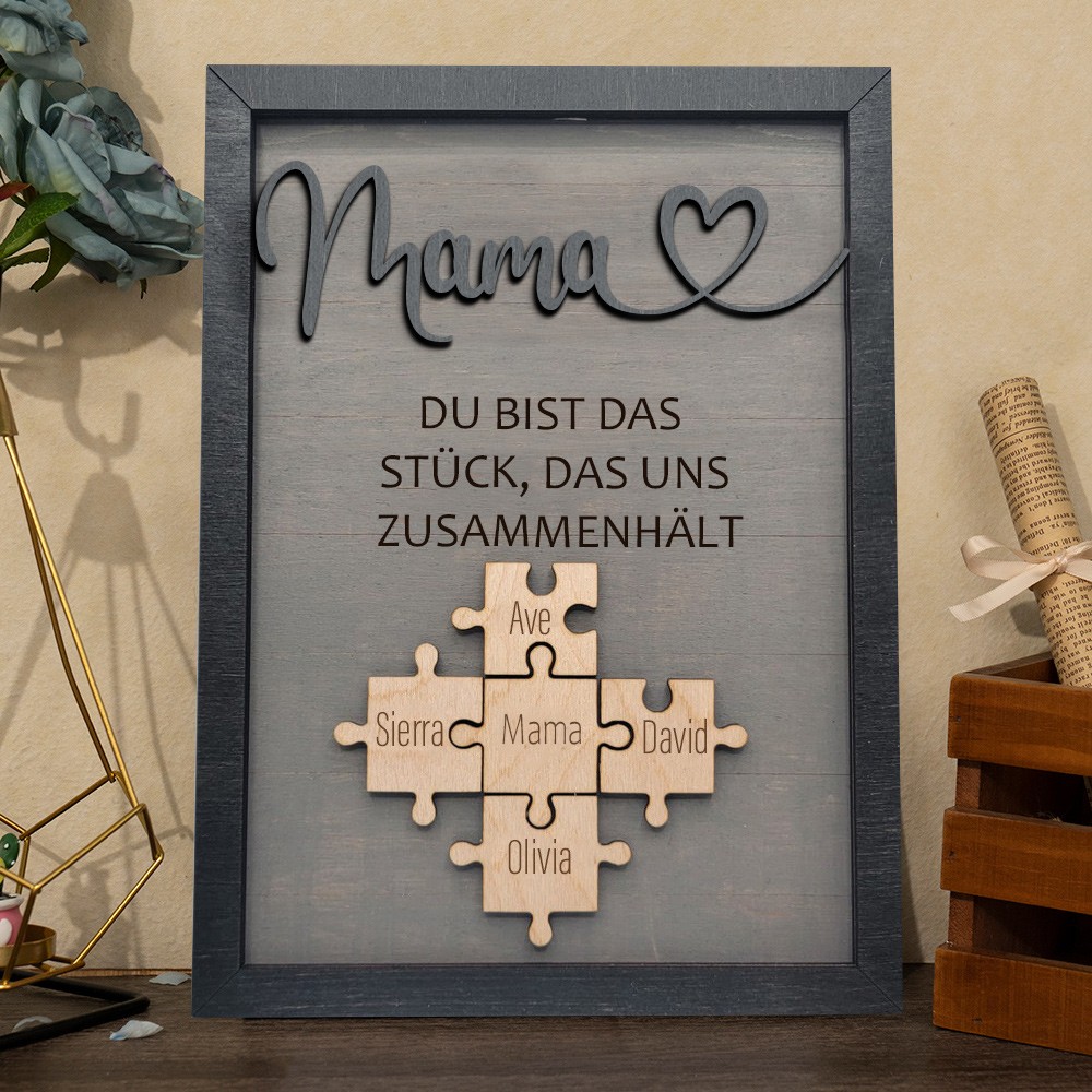 Benutzerdefinierte Mama Puzzle Zeichen mit Namen Stück Das Uns Zusammen für Muttertag Geschenk Hält