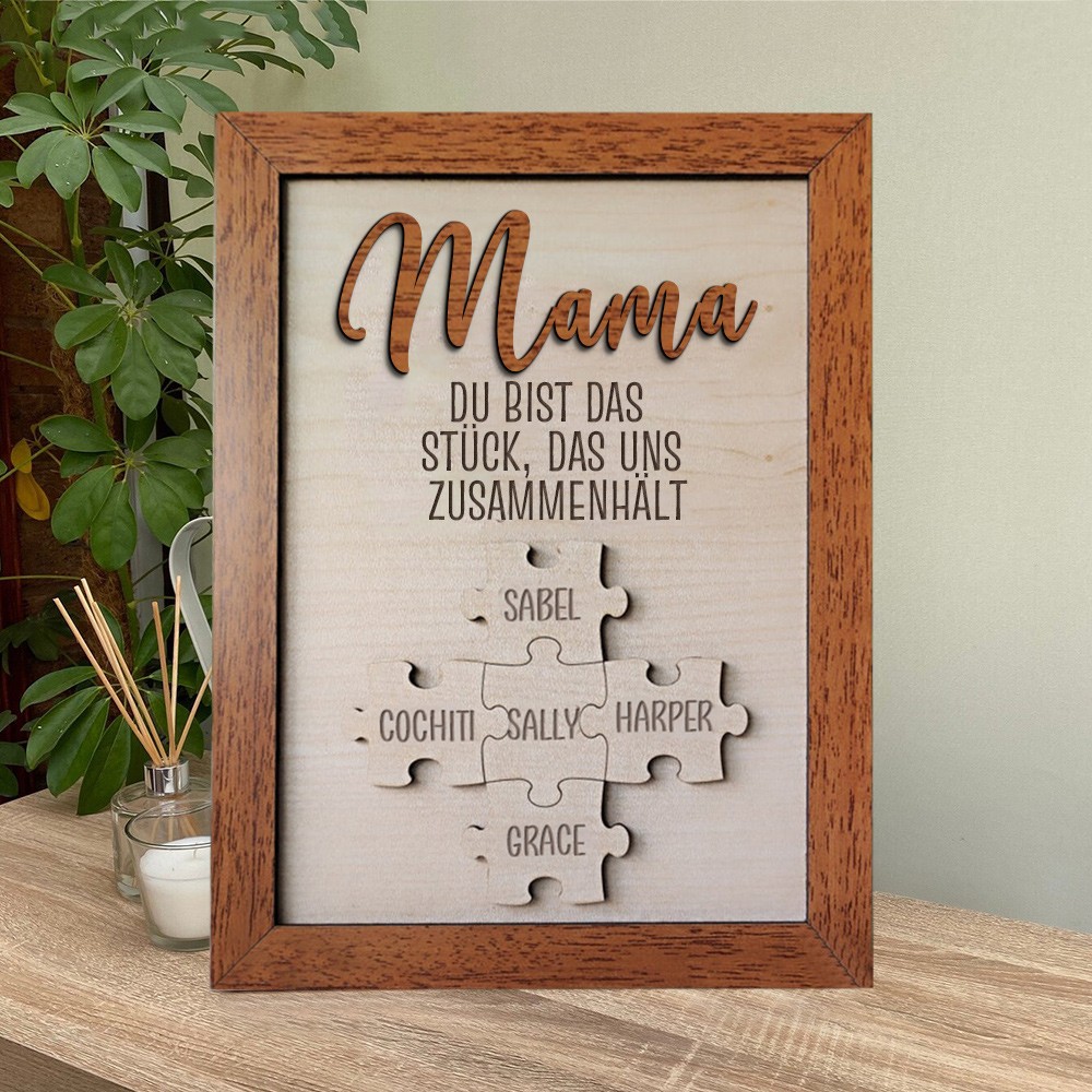 Benutzerdefinierte Mama Puzzle Zeichen mit Namen Stück Das Uns Zusammen für Muttertag Geschenk Hält