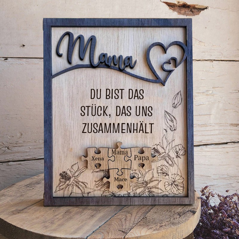 Benutzerdefinierte Mama Puzzle Zeichen mit Namen Stück Das Uns Zusammen für Muttertag Geschenk Hält