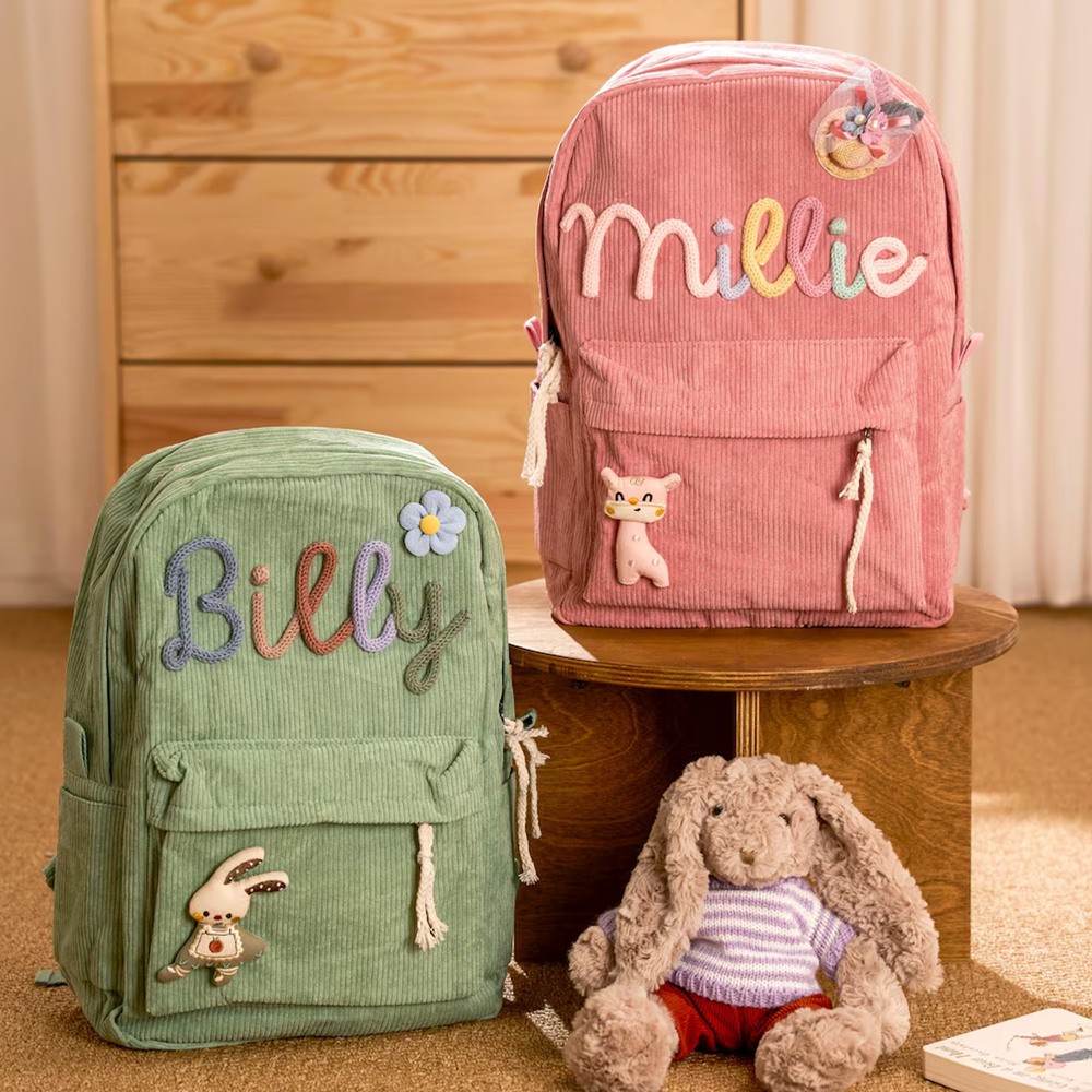 Personalisierter Kinderrucksack mit Namen, Schultasche für Mädchen und Jungen, Geschenk zum Schulanfang