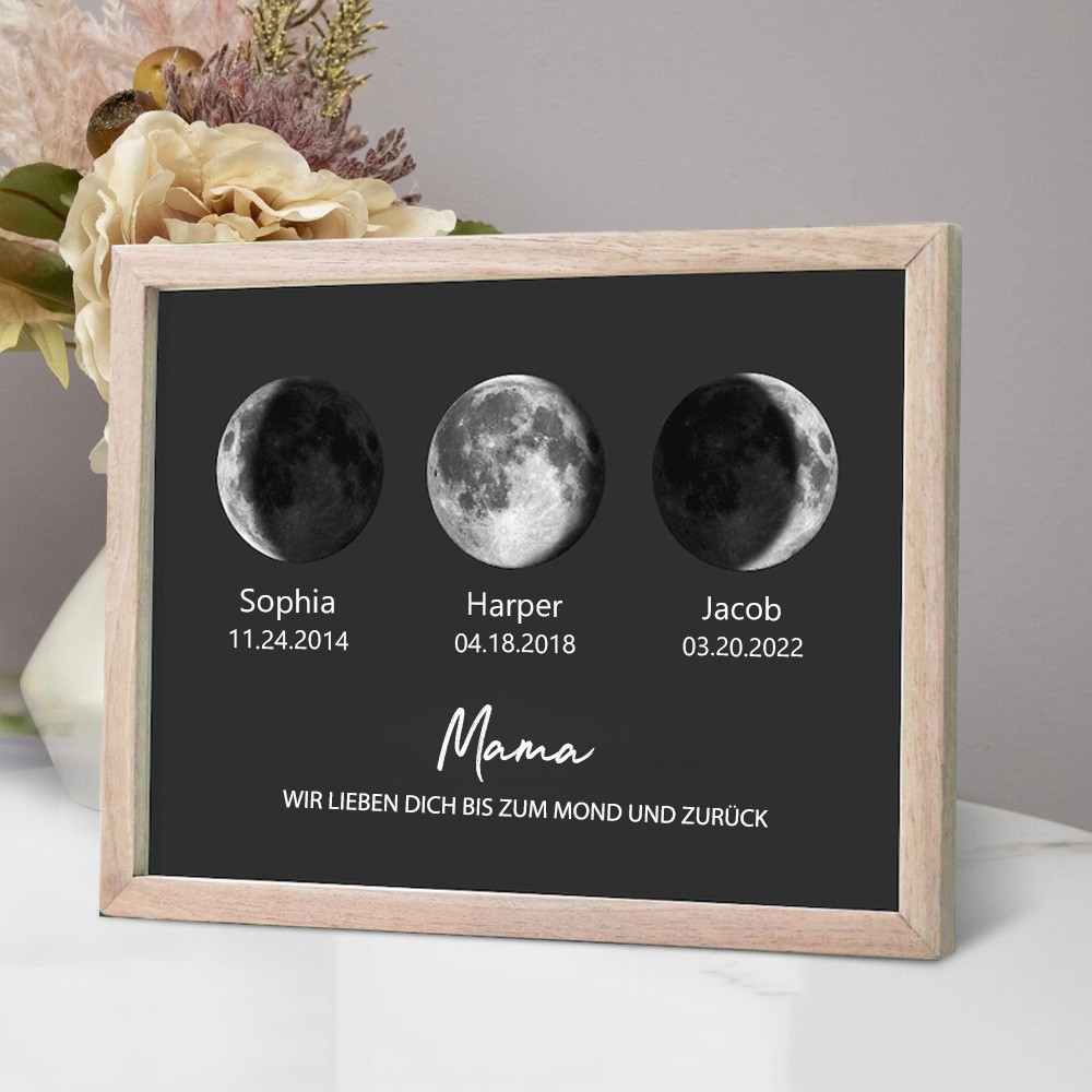 Personalisierte Wenn Sie eine Mama werden Mondphase Druckrahmen Geschenk für Muttertag